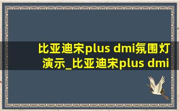 比亚迪宋plus dmi氛围灯演示_比亚迪宋plus dmi氛围灯如何使用